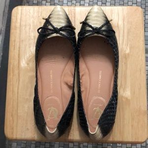 Vince Camino Vi-Chelsie Black White Snakeskin Flat